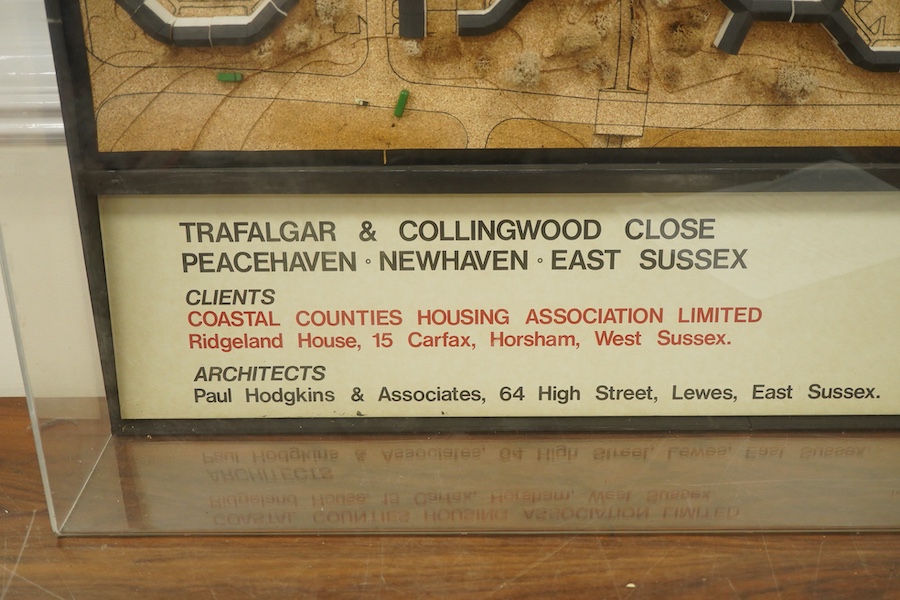 A vintage architect's construction plan, Trafalgar & Collingwood Close, Peacehaven, Newhaven, East Sussex, 61 x 85cm